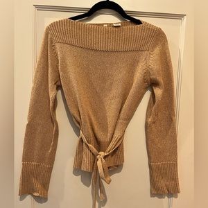 Moth Beige Sweater with Tie Size M